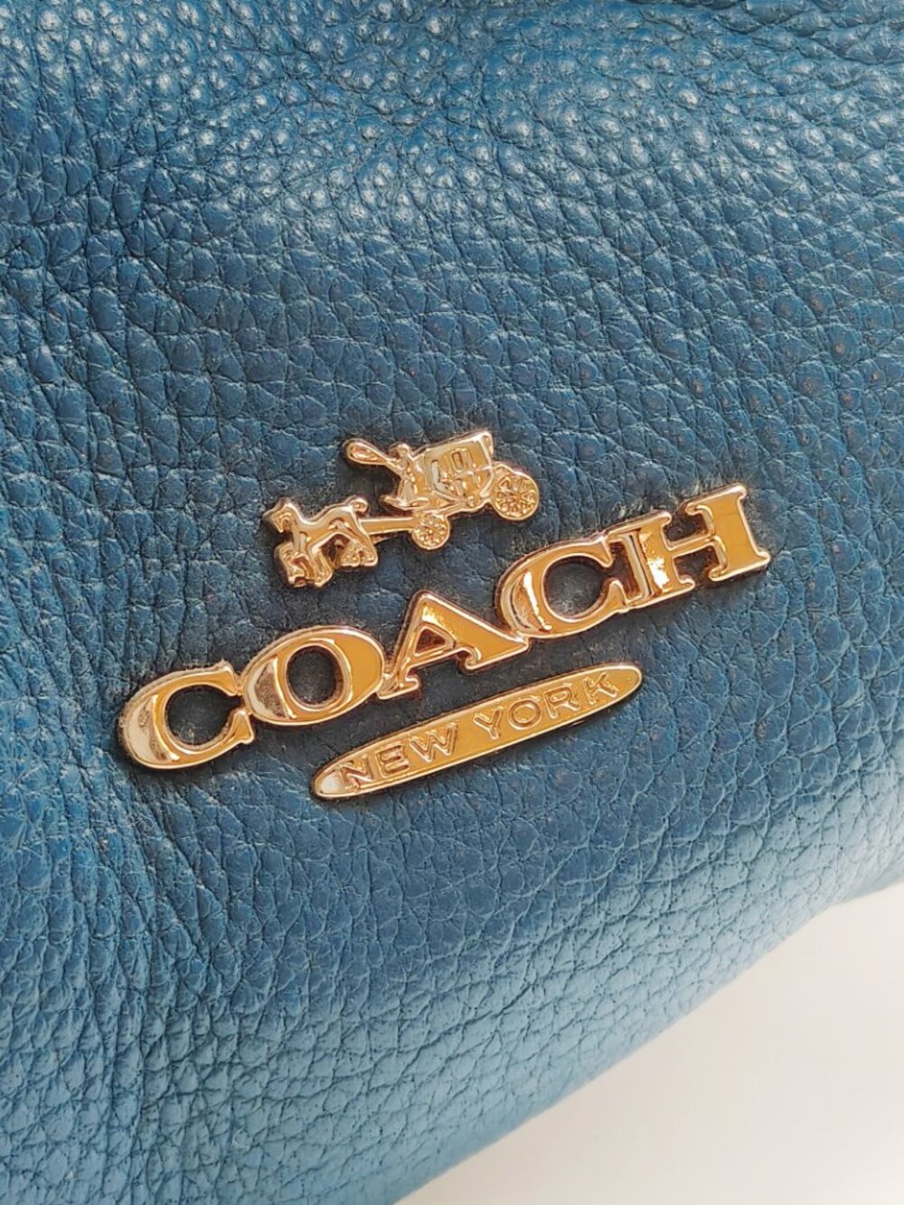 Coach Black Pebbled Leather Large Shoulder Hobo Bag Gold Hardware - Picture 10 of 14
